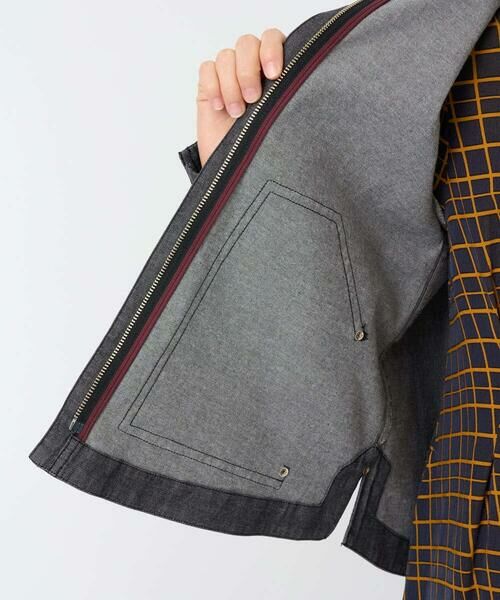 Maison de CINQ / メゾン ドゥ サンク セットアップ | [セットアップ対応]ノーカラーブラックデニムブルゾン | 詳細10