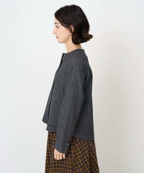 Maison de CINQ / メゾン ドゥ サンク セットアップ | [セットアップ対応]ノーカラーブラックデニムブルゾン | 詳細4