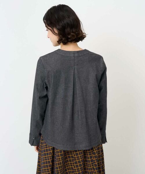 Maison de CINQ / メゾン ドゥ サンク セットアップ | [セットアップ対応]ノーカラーブラックデニムブルゾン | 詳細5