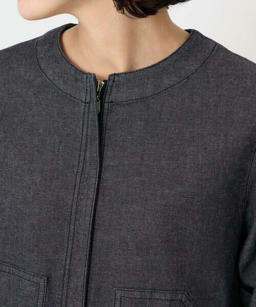Maison de CINQ / メゾン ドゥ サンク セットアップ | [セットアップ対応]ノーカラーブラックデニムブルゾン | 詳細6