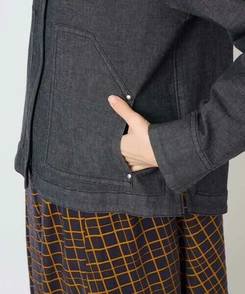 Maison de CINQ / メゾン ドゥ サンク セットアップ | [セットアップ対応]ノーカラーブラックデニムブルゾン | 詳細8
