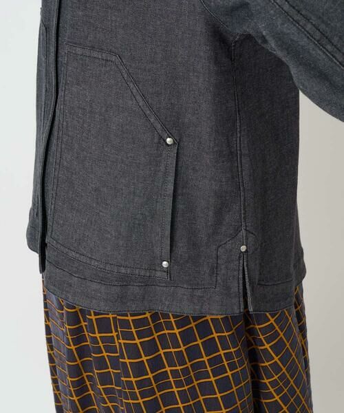 Maison de CINQ / メゾン ドゥ サンク セットアップ | [セットアップ対応]ノーカラーブラックデニムブルゾン | 詳細9