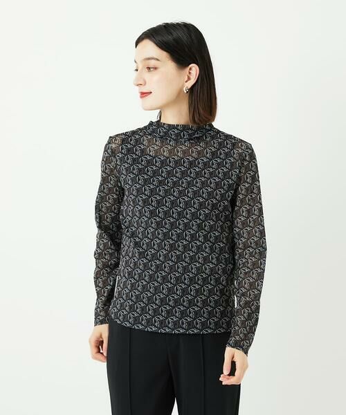 Maison de CINQ / メゾン ドゥ サンク カットソー | [日本製]シアーボトルネックロゴカットソー | 詳細1