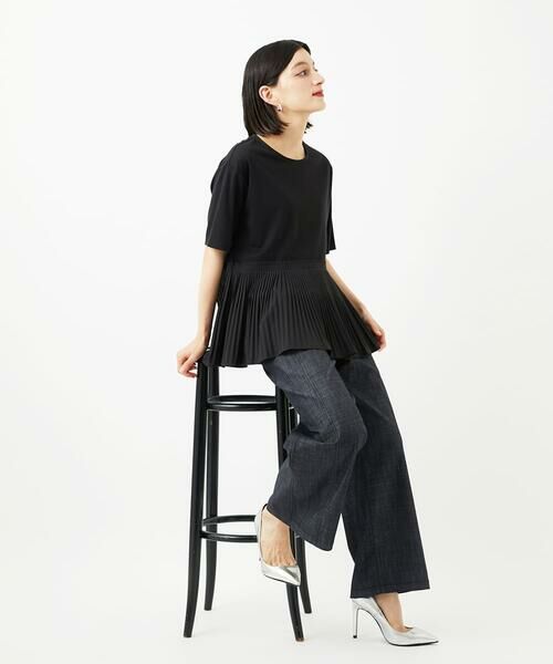 Maison de CINQ / メゾン ドゥ サンク カットソー | レーヨンプリーツ切替ペプラムカットソー | 詳細17