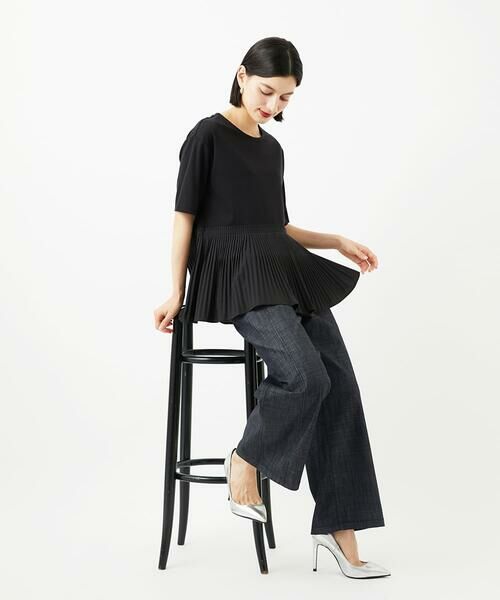 Maison de CINQ / メゾン ドゥ サンク カットソー | レーヨンプリーツ切替ペプラムカットソー | 詳細18