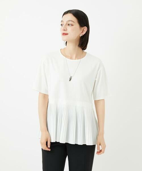 Maison de CINQ / メゾン ドゥ サンク カットソー | レーヨンプリーツ切替ペプラムカットソー | 詳細2