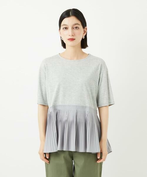 Maison de CINQ / メゾン ドゥ サンク カットソー | レーヨンプリーツ切替ペプラムカットソー | 詳細4