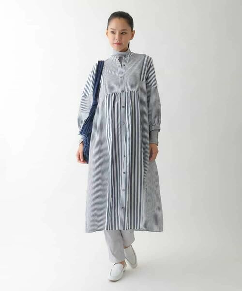 Maison de CINQ / メゾン ドゥ サンク ロング・マキシ丈ワンピース | 【小さいサイズ】ストライプパターン切り替えデザインワンピース | 詳細14