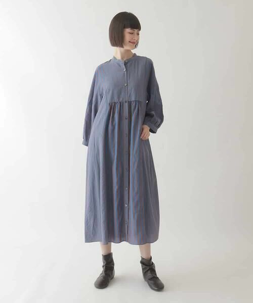 Maison de CINQ / メゾン ドゥ サンク ロング・マキシ丈ワンピース | 【小さいサイズ】ストライプパターン切り替えデザインワンピース | 詳細18