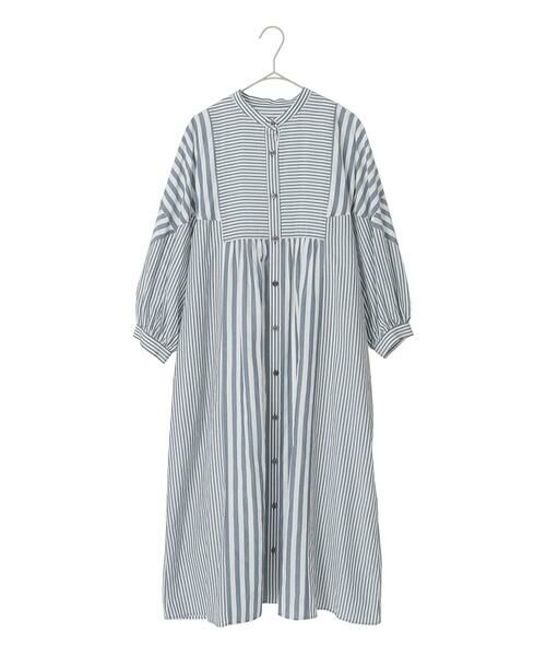 Maison de CINQ / メゾン ドゥ サンク ロング・マキシ丈ワンピース | 【小さいサイズ】ストライプパターン切り替えデザインワンピース | 詳細20