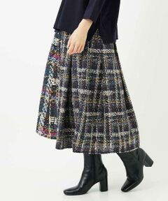 Maison de CINQ / メゾン ドゥ サンク ロング・マキシ丈スカート | 【小さいサイズ】チェックプリントフレアスカート/洗濯機で洗える