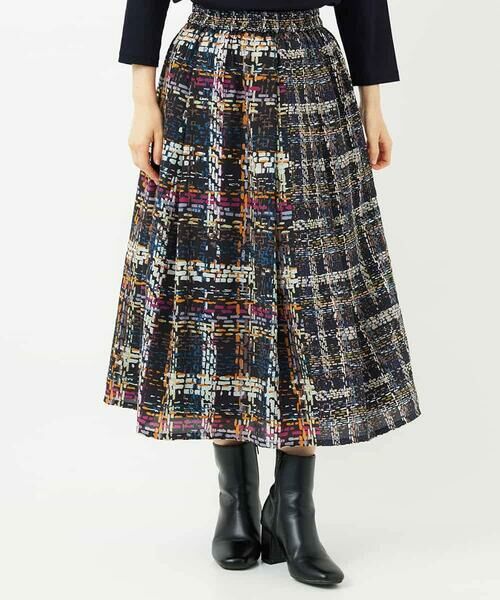 Maison de CINQ / メゾン ドゥ サンク ロング・マキシ丈スカート | 【小さいサイズ】チェックプリントフレアスカート/洗濯機で洗える | 詳細1