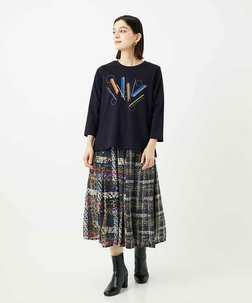 Maison de CINQ / メゾン ドゥ サンク ロング・マキシ丈スカート | 【小さいサイズ】チェックプリントフレアスカート/洗濯機で洗える | 詳細11