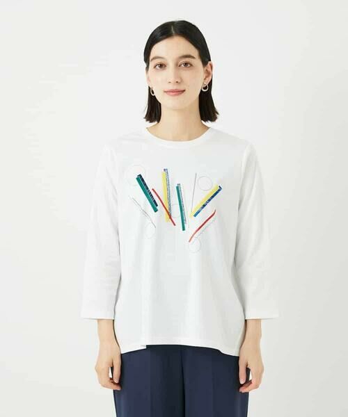 Maison de CINQ / メゾン ドゥ サンク カットソー | 【小さいサイズ】クラフト刺繍デザインカットソー | 詳細3