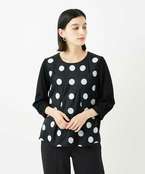 Maison de CINQ / メゾン ドゥ サンク カットソー | 【小さいサイズ】ドットジャカードカットソー | 詳細1