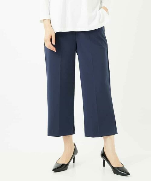 Maison de CINQ / メゾン ドゥ サンク ショート・ハーフ・半端丈パンツ | 【小さいサイズ】美シルエットプルオンパンツ(ネイビー)