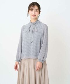 Maison de CINQ / メゾン ドゥ サンク シャツ・ブラウス | 【小さいサイズ】チェック柄ボウタイシフォンブラウス/洗濯機で洗える