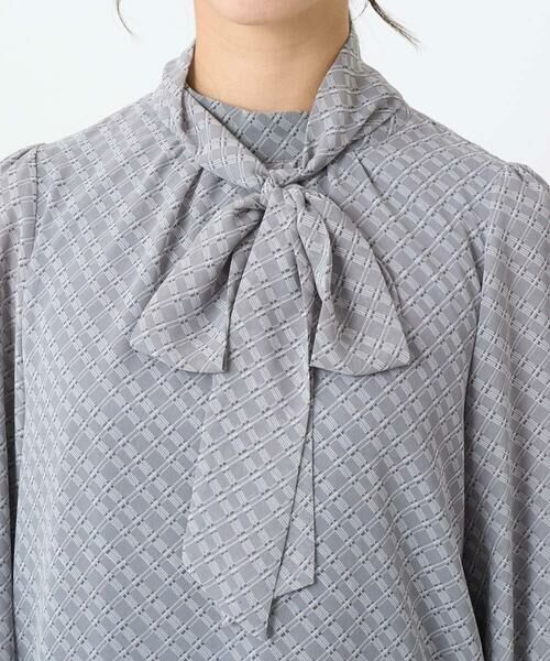 Maison de CINQ / メゾン ドゥ サンク シャツ・ブラウス | 【小さいサイズ】チェック柄ボウタイシフォンブラウス/洗濯機で洗える | 詳細1