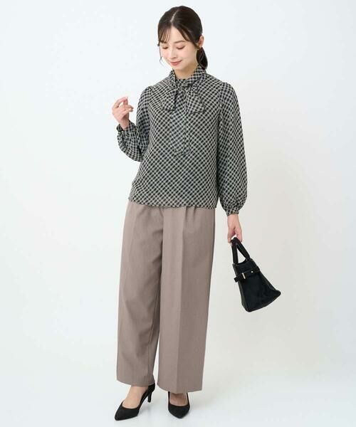 Maison de CINQ / メゾン ドゥ サンク シャツ・ブラウス | 【小さいサイズ】チェック柄ボウタイシフォンブラウス/洗濯機で洗える | 詳細10