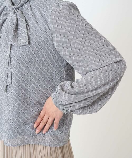 Maison de CINQ / メゾン ドゥ サンク シャツ・ブラウス | 【小さいサイズ】チェック柄ボウタイシフォンブラウス/洗濯機で洗える | 詳細2