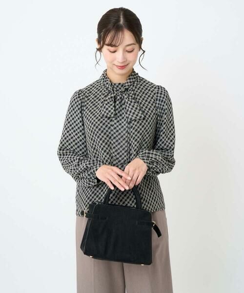 Maison de CINQ / メゾン ドゥ サンク シャツ・ブラウス | 【小さいサイズ】チェック柄ボウタイシフォンブラウス/洗濯機で洗える | 詳細27