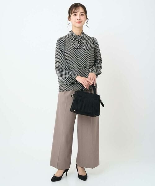 Maison de CINQ / メゾン ドゥ サンク シャツ・ブラウス | 【小さいサイズ】チェック柄ボウタイシフォンブラウス/洗濯機で洗える | 詳細8