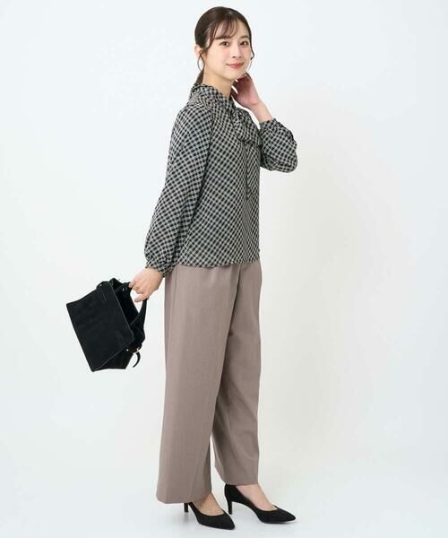 Maison de CINQ / メゾン ドゥ サンク シャツ・ブラウス | 【小さいサイズ】チェック柄ボウタイシフォンブラウス/洗濯機で洗える | 詳細9