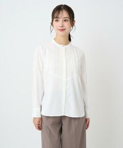 Maison de CINQ / メゾン ドゥ サンク シャツ・ブラウス | 【小さいサイズ】フロントピンタックレースブラウス/洗濯機で洗える