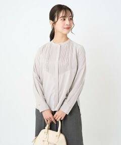 Maison de CINQ / メゾン ドゥ サンク シャツ・ブラウス | 【小さいサイズ】フロントピンタックレースブラウス/洗濯機で洗える