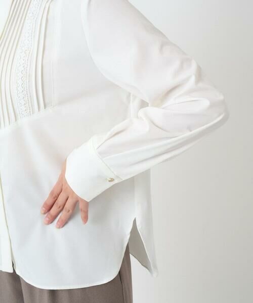 Maison de CINQ / メゾン ドゥ サンク シャツ・ブラウス | 【小さいサイズ】フロントピンタックレースブラウス/洗濯機で洗える | 詳細12