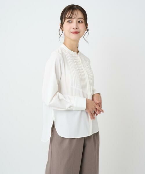 Maison de CINQ / メゾン ドゥ サンク シャツ・ブラウス | 【小さいサイズ】フロントピンタックレースブラウス/洗濯機で洗える | 詳細7