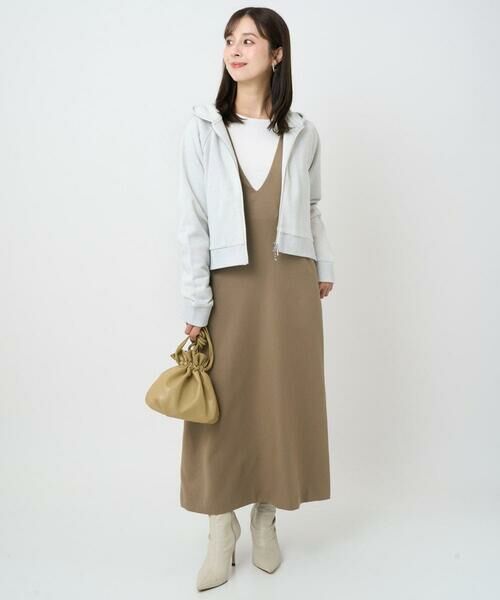 Maison de CINQ / メゾン ドゥ サンク ロング・マキシ丈スカート | 【小さいサイズ】ウールライクVネックジャンパースカート/洗える | 詳細24