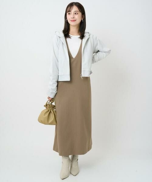 Maison de CINQ / メゾン ドゥ サンク ロング・マキシ丈スカート | 【小さいサイズ】ウールライクVネックジャンパースカート/洗える | 詳細25