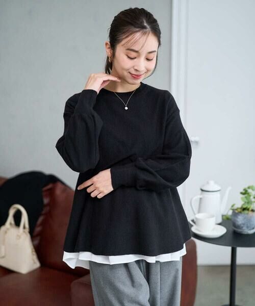 Maison de CINQ / メゾン ドゥ サンク ニット・セーター | 【小さいサイズ】フレアーシルエットチュニックニット/洗える | 詳細1