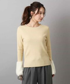 Maison de CINQ / メゾン ドゥ サンク ニット・セーター | 【小さいサイズ】フェザー切替えコンパクトリブニット/洗える