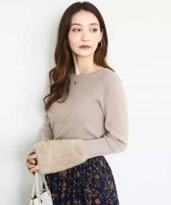 Maison de CINQ / メゾン ドゥ サンク ニット・セーター | 【小さいサイズ】フェザー切替えコンパクトリブニット/洗える