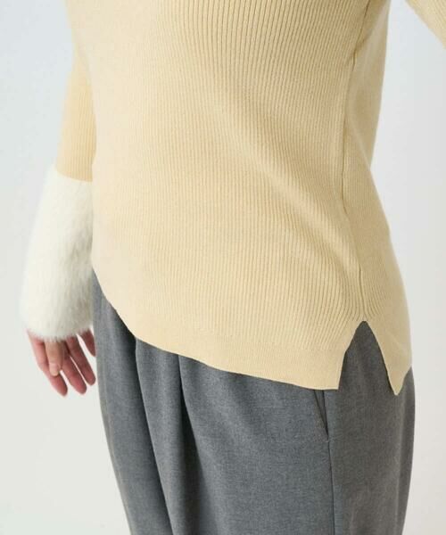 Maison de CINQ / メゾン ドゥ サンク ニット・セーター | 【小さいサイズ】フェザー切替えコンパクトリブニット/洗える | 詳細10