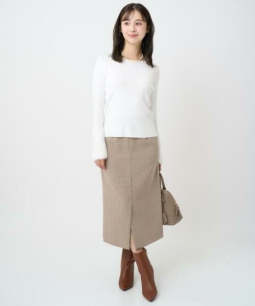 Maison de CINQ / メゾン ドゥ サンク ニット・セーター | 【小さいサイズ】フェザー切替えコンパクトリブニット/洗える | 詳細14