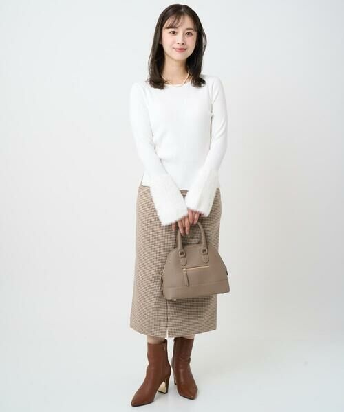 Maison de CINQ / メゾン ドゥ サンク ニット・セーター | 【小さいサイズ】フェザー切替えコンパクトリブニット/洗える | 詳細16