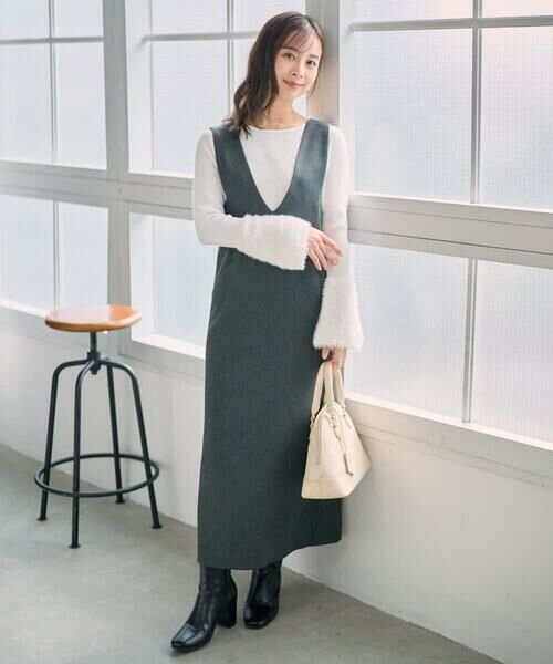 Maison de CINQ / メゾン ドゥ サンク ニット・セーター | 【小さいサイズ】フェザー切替えコンパクトリブニット/洗える | 詳細22