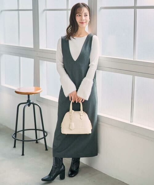 Maison de CINQ / メゾン ドゥ サンク ニット・セーター | 【小さいサイズ】フェザー切替えコンパクトリブニット/洗える | 詳細23