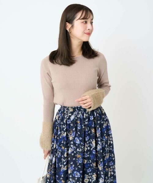 Maison de CINQ / メゾン ドゥ サンク ニット・セーター | 【小さいサイズ】フェザー切替えコンパクトリブニット/洗える | 詳細3