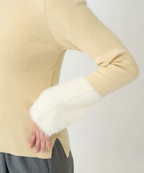 Maison de CINQ / メゾン ドゥ サンク ニット・セーター | 【小さいサイズ】フェザー切替えコンパクトリブニット/洗える | 詳細9