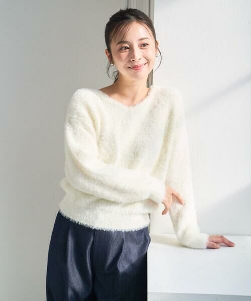 Maison de CINQ / メゾン ドゥ サンク ニット・セーター | 【小さいサイズ】フェザーニットプルオーバー/前後2way/洗える | 詳細1