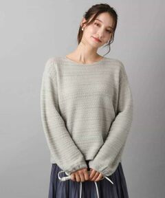 Maison de CINQ / メゾン ドゥ サンク ニット・セーター | 【小さいサイズ】シアーボーダーボリュームパフスリーブニット/洗える