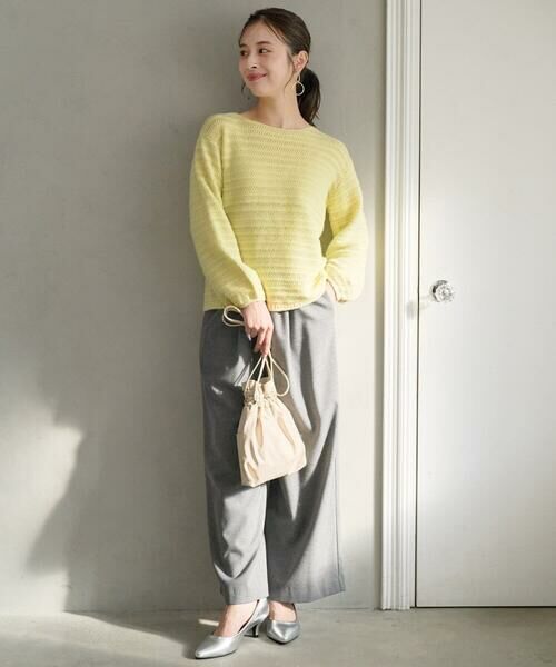 Maison de CINQ / メゾン ドゥ サンク ニット・セーター | 【小さいサイズ】シアーボーダーボリュームパフスリーブニット/洗える | 詳細28