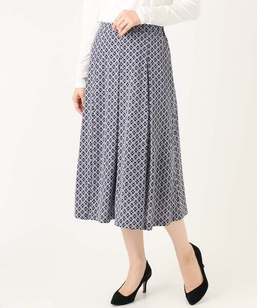 Maison de CINQ / メゾン ドゥ サンク ロング・マキシ丈スカート | 【小さいサイズ】スクエア幾何柄フレアースカート/洗濯機で洗える | 詳細10