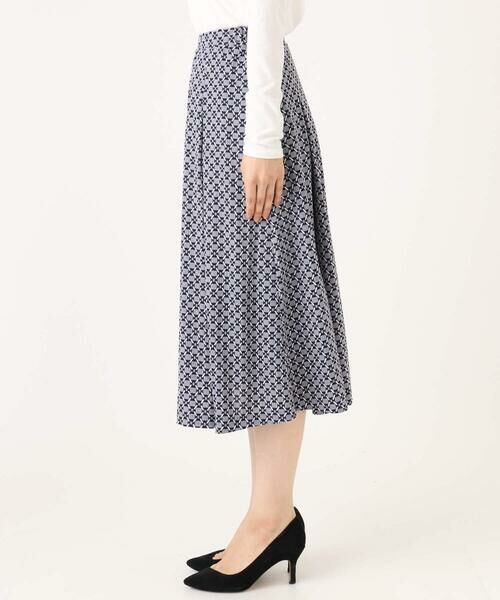 Maison de CINQ / メゾン ドゥ サンク ロング・マキシ丈スカート | 【小さいサイズ】スクエア幾何柄フレアースカート/洗濯機で洗える | 詳細11
