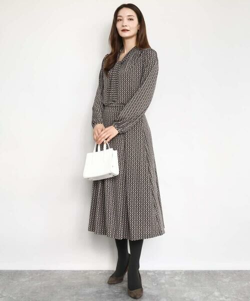 Maison de CINQ / メゾン ドゥ サンク ロング・マキシ丈スカート | 【小さいサイズ】スクエア幾何柄フレアースカート/洗濯機で洗える | 詳細3