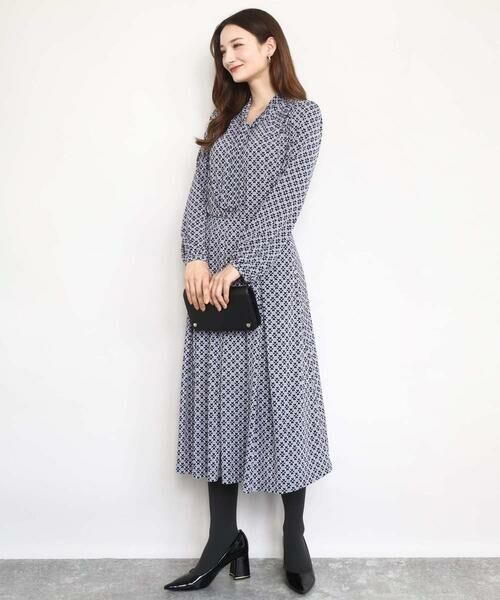 Maison de CINQ / メゾン ドゥ サンク ロング・マキシ丈スカート | 【小さいサイズ】スクエア幾何柄フレアースカート/洗濯機で洗える | 詳細8